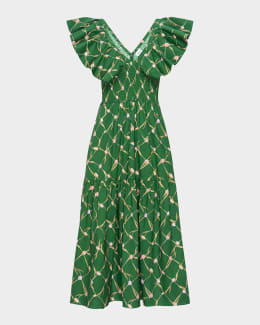 【Kate Spade】Painterly Strokes Flutter Sleeve Dress国内発送 kate spade new york painterly strokes tiered seersucker midi