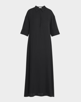 Chloe Ruffle Shrug Silk Maxi Dress | Neiman Marcus
