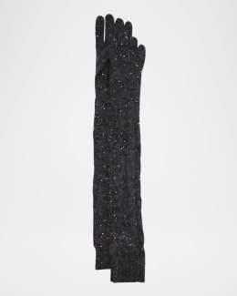 Brunello Cucinelli Paillette Elongated Nylon-Blend Gloves