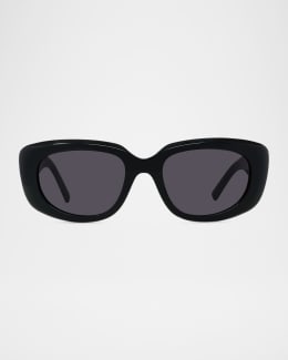 Givenchy 4G Liquid Metal and Nylon Rectangle Sunglasses