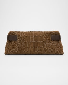 クラッチバッグ BRUNELLO CUCINELLI Woven clutch bag Brown MB39D2697 Brunello Cucinelli Envelope Flap Leather Clutch Bag | Neiman
