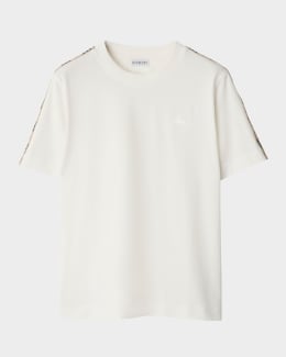Burberry Check Short-Sleeve Fitted T-Shirt | Neiman Marcus