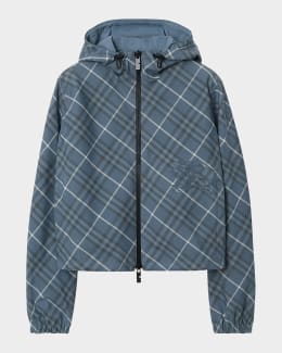Burberry Salcombe Check Zip Track Jacket | Neiman Marcus