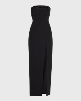 Aidan Mattox Draped Bonded Crepe Column Gown | Neiman Marcus