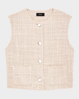 もも様clane (クラネ) SIDE ZIP TWEED KNIT VEST CLANE/クラネ】SIDE ZIP TWEED KNIT VEST/サイドジップツイード