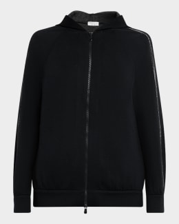 Burberry Logo Patch Zip-Up Hoodie | Neiman Marcus