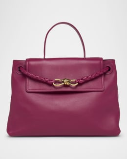 Bottega Veneta Knot Lock Leather Top-Handle Bag | Neiman Marcus
