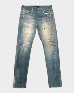 衝撃特価 Jeans Skinny Wax Dirty Light P001 Men's PURPLE | Marcus Neiman ワイン