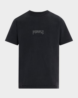 【PURPLE】 Wordmark Echo Tee ワードマークエコーTシャツ PURPLE Men's Painted Wordmark Tee | Neiman Marcus