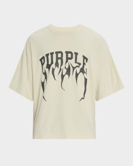 PURPLE Men's Oversized-Fit Logo Graphic T-Shirt | Neiman Marcus