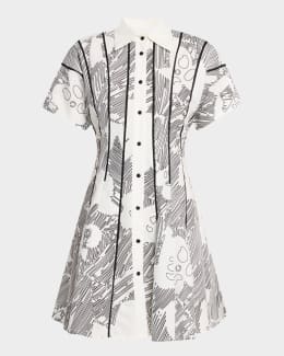 【海外限定】REISSワンピース☆Camelia Linen Blend Printed Shi Reiss Linen Blend Printed Shirt Dress in Brown/Ivory | REISS