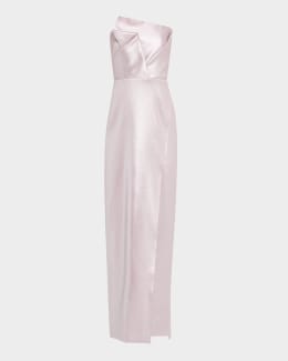 Aidan Mattox - MD1E200451 Halter Neck Piping Column Dress