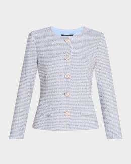 Emporio Armani Knit Jacket w/ Asymmetrical Overlap | Neiman