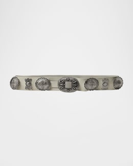 Ralph Lauren Collection Leather Cast Concho Belt | Neiman Marcus