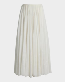 Prada スカート Long pleated satin skirt 関税込 Prada Long Pleated Satin Skirt | Neiman Marcus