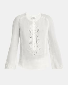 Isabel Marant Gaelle Floral Stretch Lace Top | Neiman Marcus