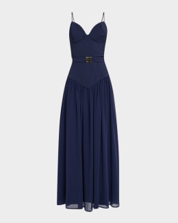 Hutch Darby Sleeveless Velvet Burnout Midi Dress | Neiman Marcus