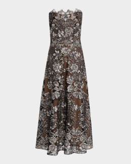Veronica Beard Viviana Floral Silk Midi Dress | Neiman Marcus