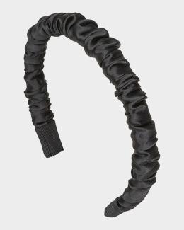 Fascia Per Capelli Jennifer Behr Imbottita – Nera In Misto Seta Metallizzato – Taglia Unica Donna