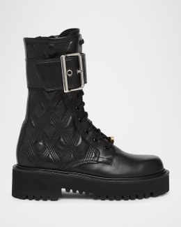 Moncler Insolux Leather Faux Fur Snow Boots | Neiman Marcus