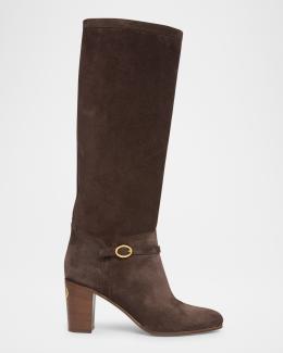 Saint Laurent Jill Smooth Leather Knee-High Boots | Neiman Marcus