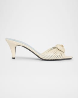 Valentino Garavani VLogo Metallic Leather Cutout Mule