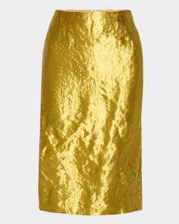 Stella McCartney GOLD skirt ロングスカート Stella McCartney Leopard-Print Mesh Ruched Skirt | Neiman Marcus
