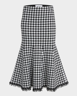 スカート MCQUEEN SKIRTS BLACK/WHITE McQueen Leather Pencil Skirt | Neiman Marcus