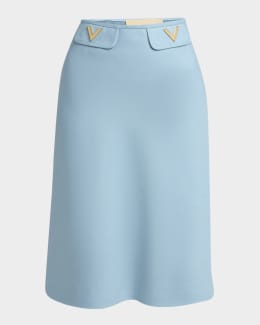 スカート Valentino Blue/ivory silk skirt Valentino Blue/ivory silk skirt | VAZLUXE.COM