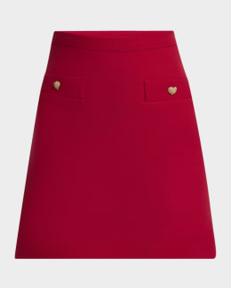 Balmain 4-Button Leather Mini Skirt | Neiman Marcus