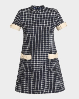 ☆MaxMara☆入手困難☆お洒落Jacquard Mini Dress/ROMANIA Romania jacquard wool-blend minidress in brown - Max Mara