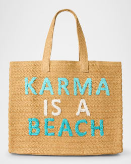BTB Los Angeles Ciao Beaches Straw Tote Bag | Neiman Marcus