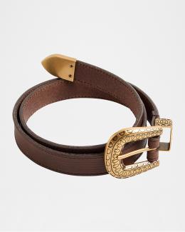 Ralph Lauren Collection Tooled-Buckle Pebbled Calfskin  display picture 3