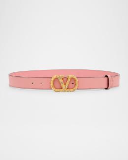 VLogo Signature Leather Belt | Neiman Marcus display picture 3