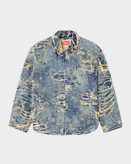 Diesel Men's Distressed Full-Zip Jacket | Neiman Marcus