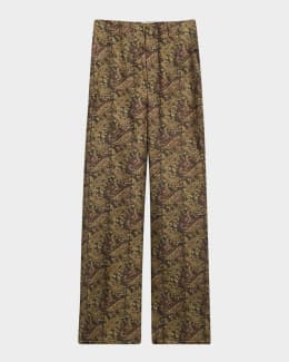 VIP【送料関税込】DRIES VAN NOTEN PUVIS PRINETED TROUSERS Dries Van Noten Puvis Printed Straight Leg Long Pants