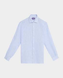 Ralph Lauren Purple Label Men's Textured Linen-Blend Camp