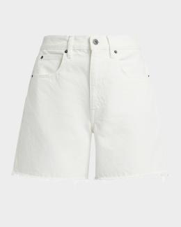 Veronica Beard Ellis Mid-Rise Crossover Denim Shorts | Neiman Marcus