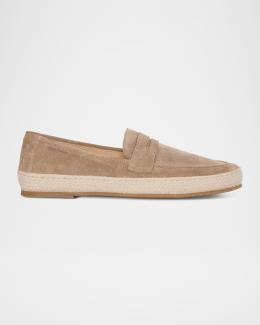 Tod's Men's Pantofola Gomma Rafia TV Suede Loafers | Neiman Marcus