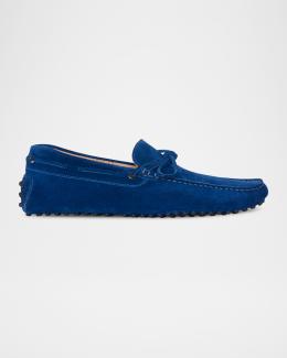 Tod's Men's Pantofola Gomma Rafia TV Suede Loafers | Neiman Marcus