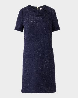 Valentino Garavani Embroidered Short-Sleeve Knit Mini Dress
