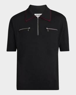 Tシャツ・カットソー BALMAIN BALMAIN SIGNATURE EMB ZIPPED POLO Balmain Signature Embroidered Cotton Piqué Zip Polo | Nordstrom