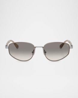 Prada PR B56S Oval Steel Sunglasses | Neiman Marcus