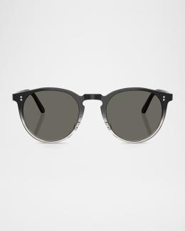 Oliver Peoples Men's Gregory Peck 47 Round Sunglasses | Neiman Marcus