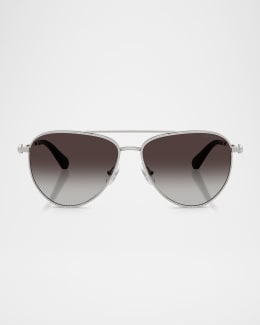 SWAROVSKI Crystal-Embellished Metal Aviator Sunglasses | Neiman Marcus