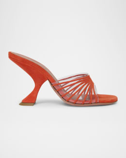 Amina Muaddi Anok Patent Leather Mule Pumps | Neiman Marcus