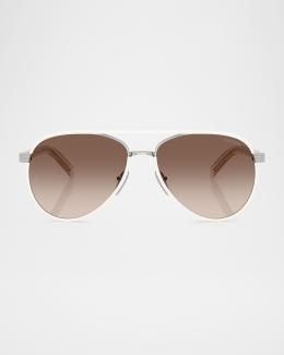 Max Mara Miller-2 Metal Aviator Sunglasses | Neiman Marcus display picture 3