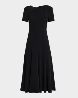 パーティードレス [The Row] Edmonia Dress in Cotton and Silk Edmonia Dress Black in Cotton and Silk – The Row