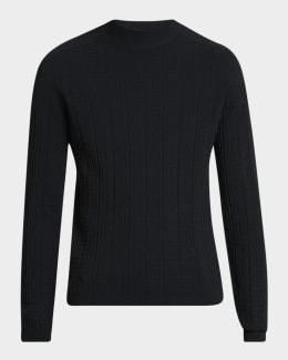 Valentino Garavani Men's V Jacquard Wool Sweater | Neiman Marcus