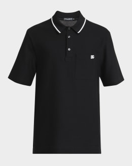 Dolce&Gabbana Men's Bandana-Print Pocket Polo Shirt | Neiman